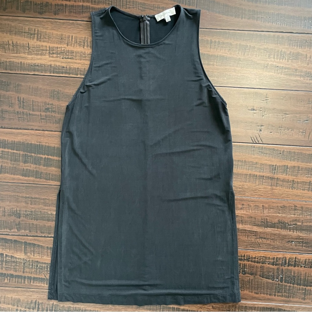 Aritzia Babaton Long Black Silky Vander Sleeveless Top View 2